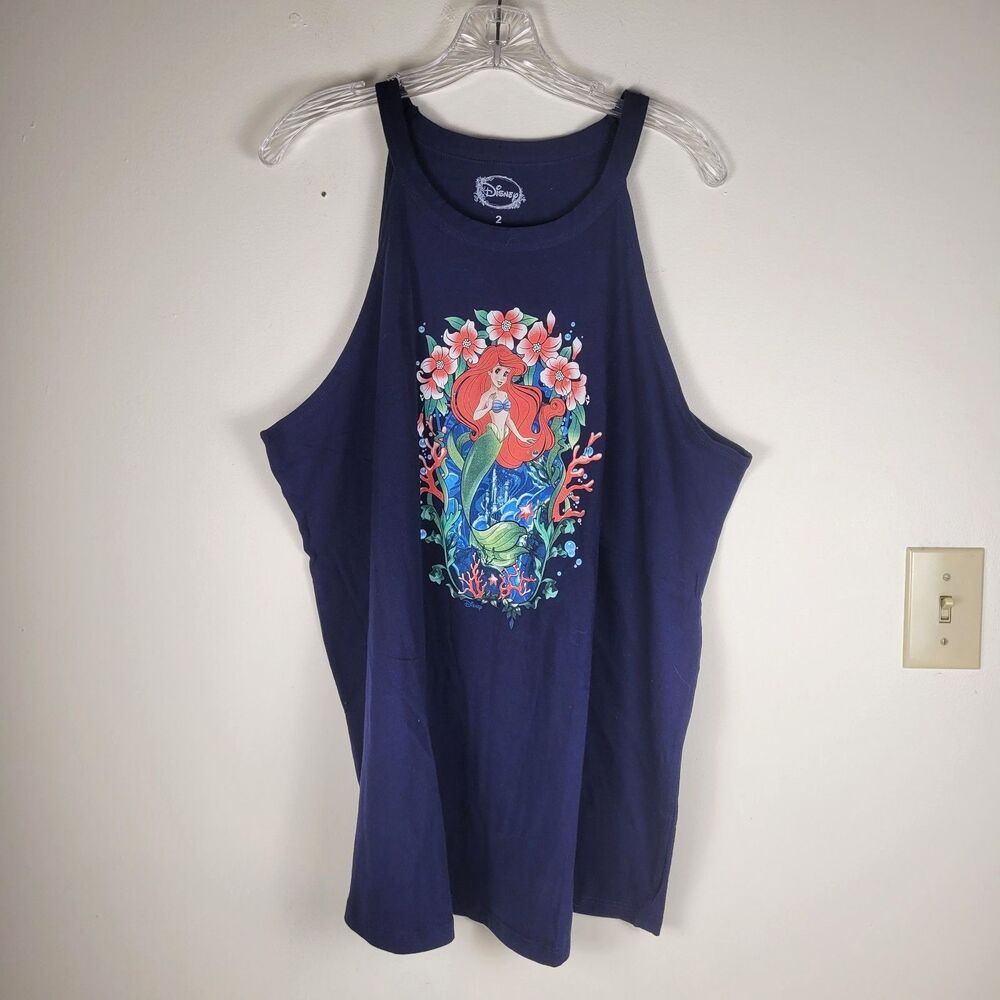 DISNEY The Little Mermaid Lightweight Navy Shirt Women's Sz 2XL Tank Top NWOT